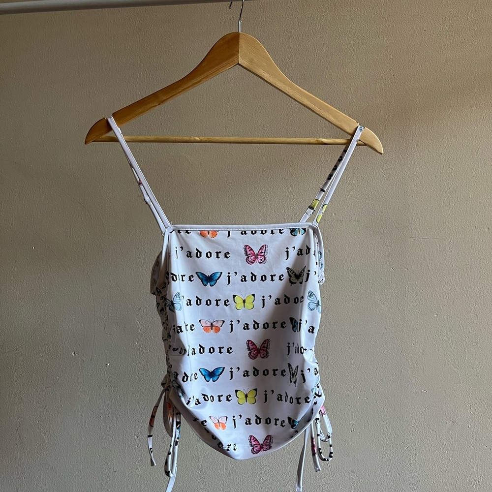 Forever21 J'Adore Butterfly Crop Cami • (Size L)